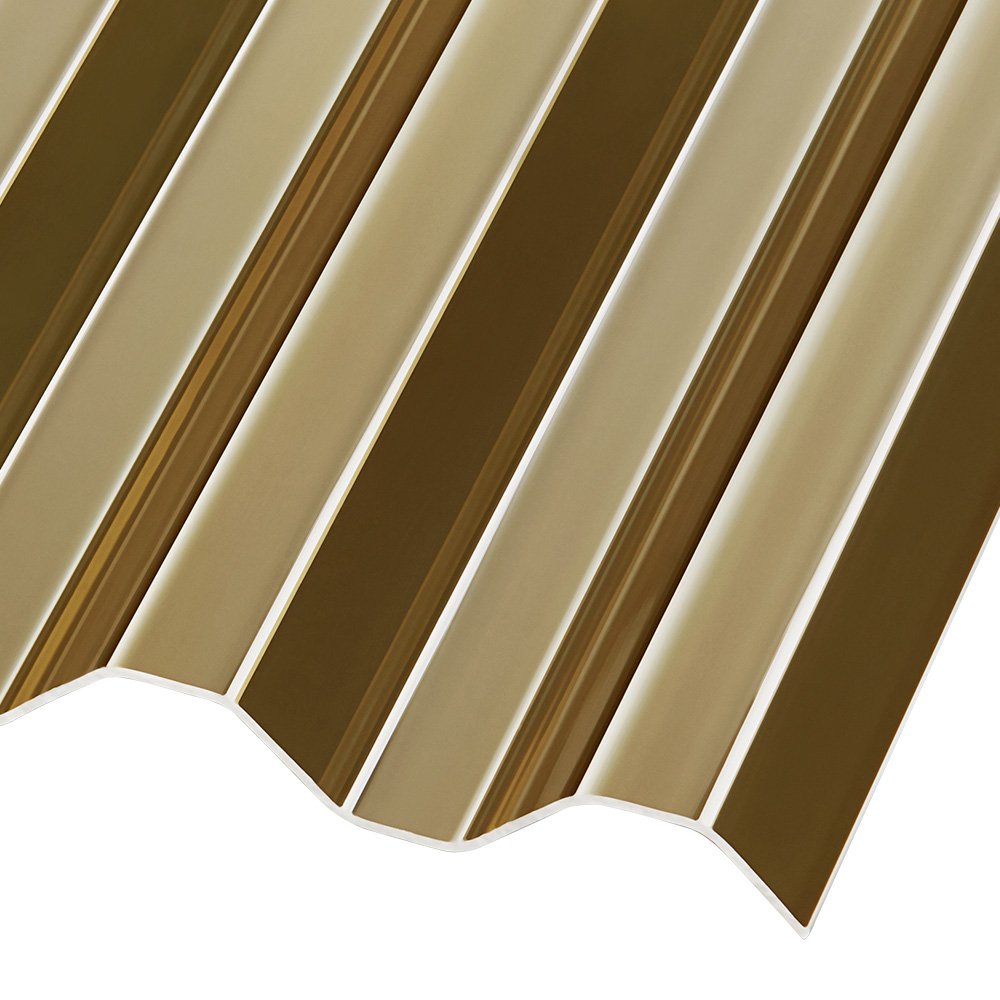 Wellplatten Polycarbonat 0,8 mm Trapez 76/18 bronze - e-stegplatten