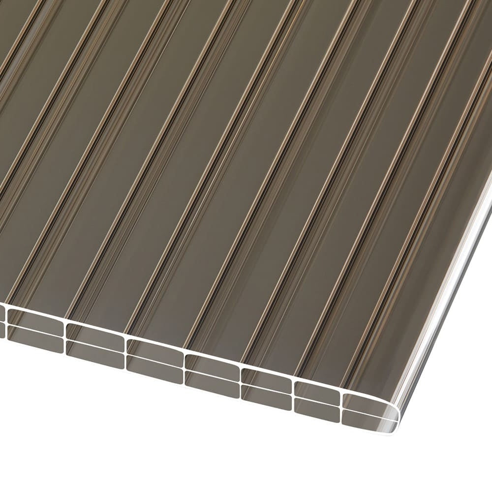 Doppelstegplatten 16mm Polycarbonat 3-Fach Struktur bronze - e-stegplatten