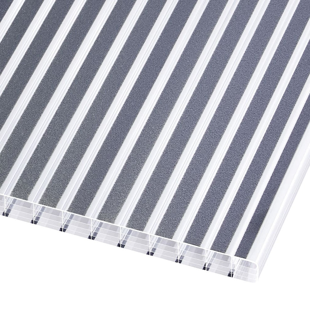 Doppelstegplatten 16mm Polycarbonat gestreift klar/anthrazit - e-stegplatten