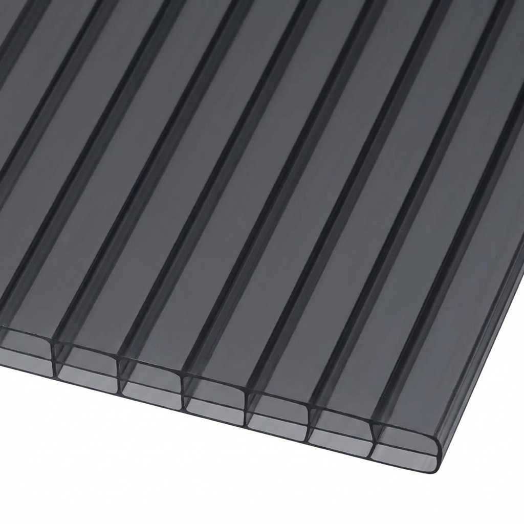 Doppelstegplatten 16mm Polycarbonat 3-Fach Struktur graphit/anthrazit - e-stegplatten