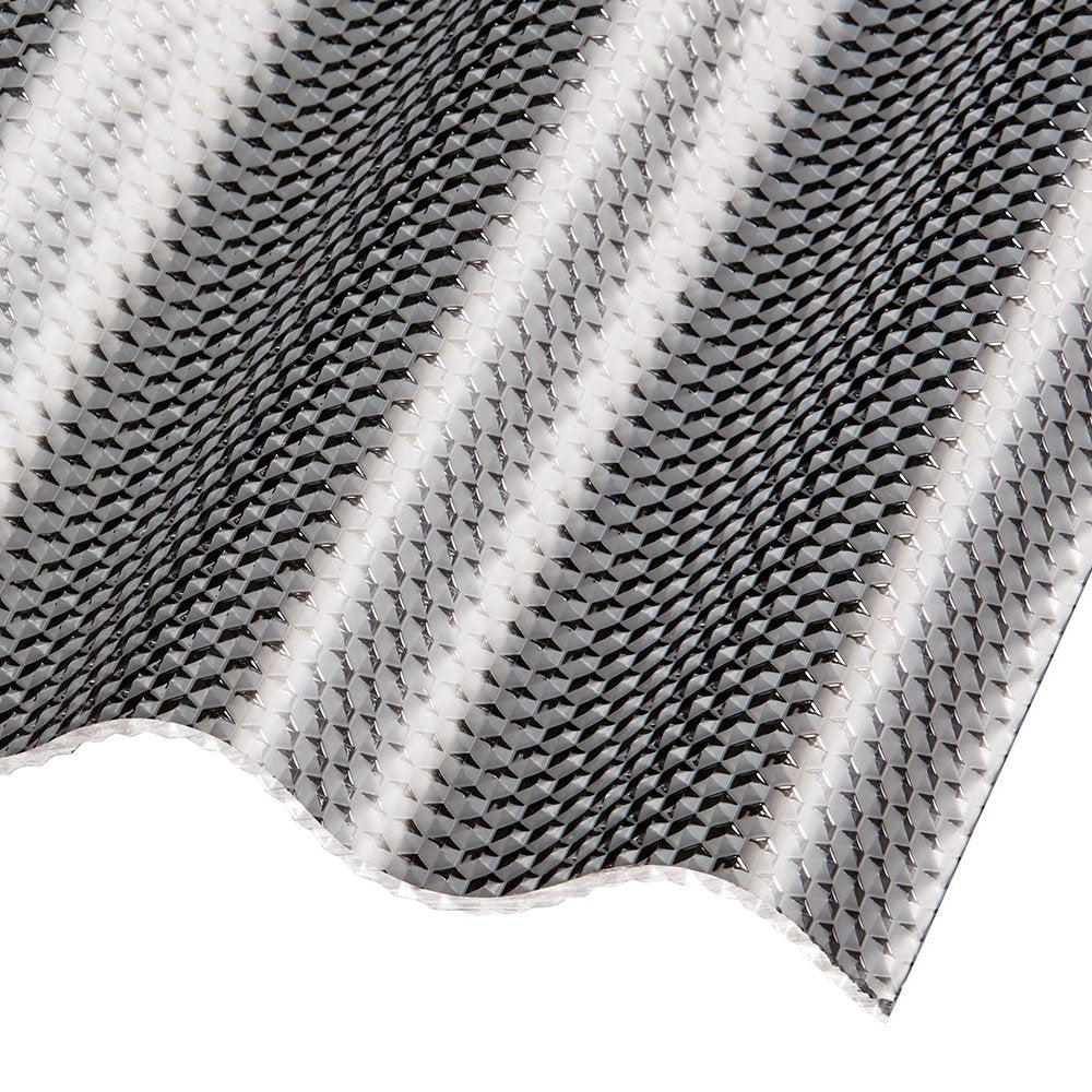Acryl Wellplatten 3mm Wabenstruktur Sinus 76/18 graphit - e-stegplatten