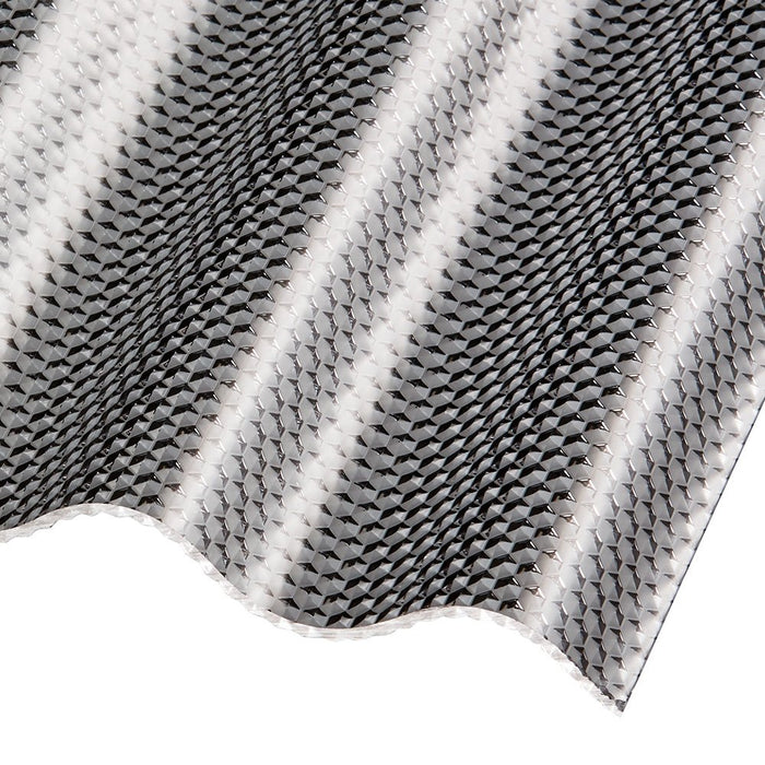 Acryl Wellplatten 3mm Wabenstruktur Sinus 76/18 graphit