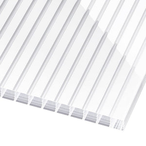 Doppelstegplatten 16mm Polycarbonat gestreift klar/weiß