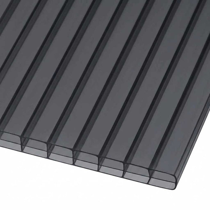 Doppelstegplatten 16mm Polycarbonat 3-Fach Struktur graphit/anthrazit