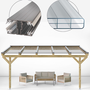 Doppelstegplatten Komplettset Polycarbonat 16mm 3-Fach Struktur klar/farblos inkl. Profile und Zubehör