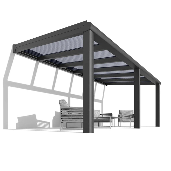 Terrassenüberdachung Premium Anthrazit Alu mit Stegplatten 16mm anthrazit/graphit