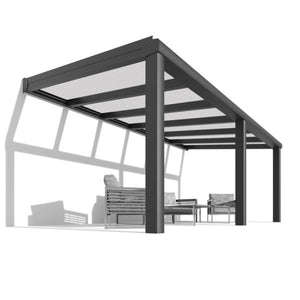 Terrassenüberdachung Premium Anthrazit Alu mit Stegplatten 16mm opal/weiß