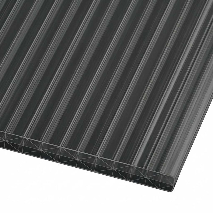 Doppelstegplatten 16mm Polycarbonat X-Struktur graphit anthrazit